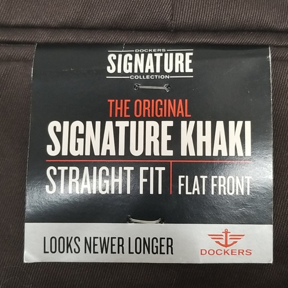 New Men's Casual Dress Dockers Signature Khaki Flat Front Pants 36 x 30 - Picture 6 of 7